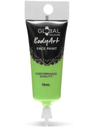Global Bodyart Lime Green 15ml Tube Liquid Makeup
