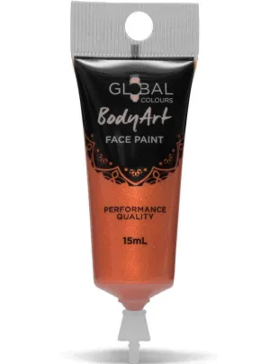Global Bodyart Metallic Copper 15ml Tube Liquid Makeup