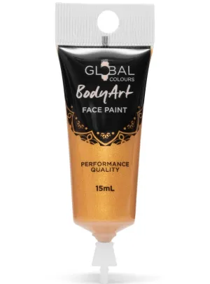 Global Bodyart Metallic Gold 15ml Tube Liquid Makeup