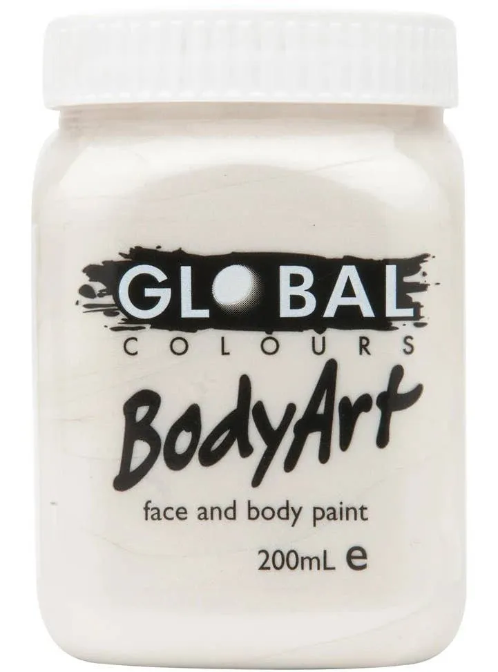 Global BodyArt Metallic Pearl White 200ml Liquid Makeup