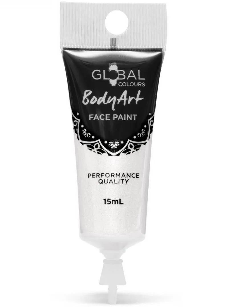 Global Bodyart Pearl Shimmer White 15ml Tube Liquid Makeup