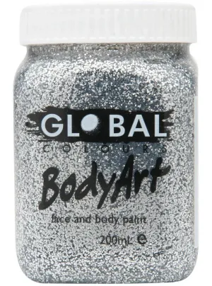 Global BodyArt Silver Glitter 200ml Costume Makeup