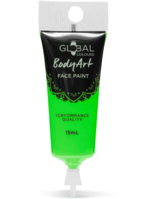 Global Bodyart UV Neon Green 15ml Tube Liquid Makeup