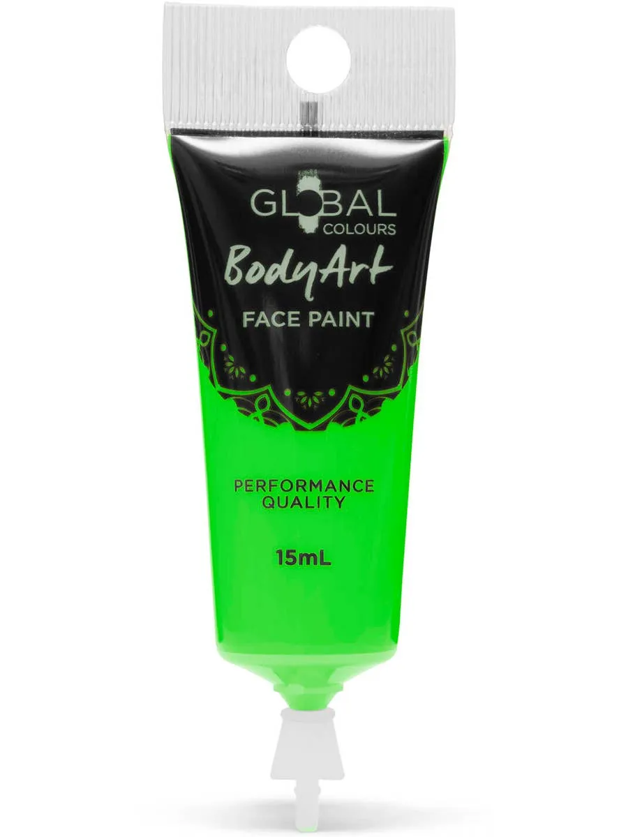 Global Bodyart UV Neon Green 15ml Tube Liquid Makeup