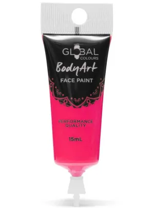 Global Bodyart UV Neon Pink 15ml Tube Liquid Makeup