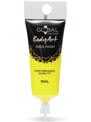 Global Bodyart UV Neon Yellow 15ml Tube Liquid Makeup