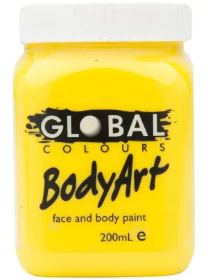 Global BodyArt UV Neon Yellow 200ml Liquid Makeup