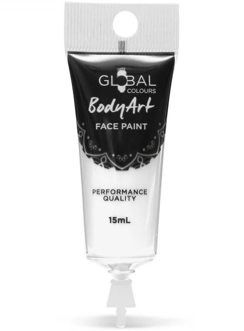 Global Bodyart White 15ml Tube Liquid Makeup