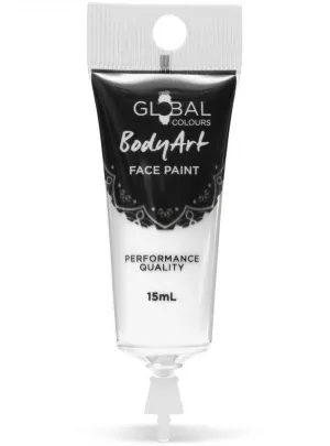 Global Bodyart White 15ml Tube Liquid Makeup