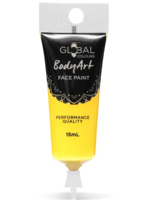 Global Bodyart Yellow 15ml Tube Liquid Makeup