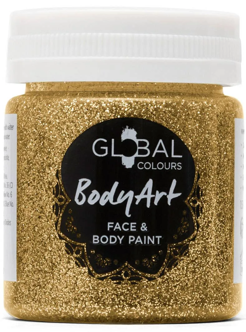 Global Colours 45ml Gold Glitter Face and Body Paint