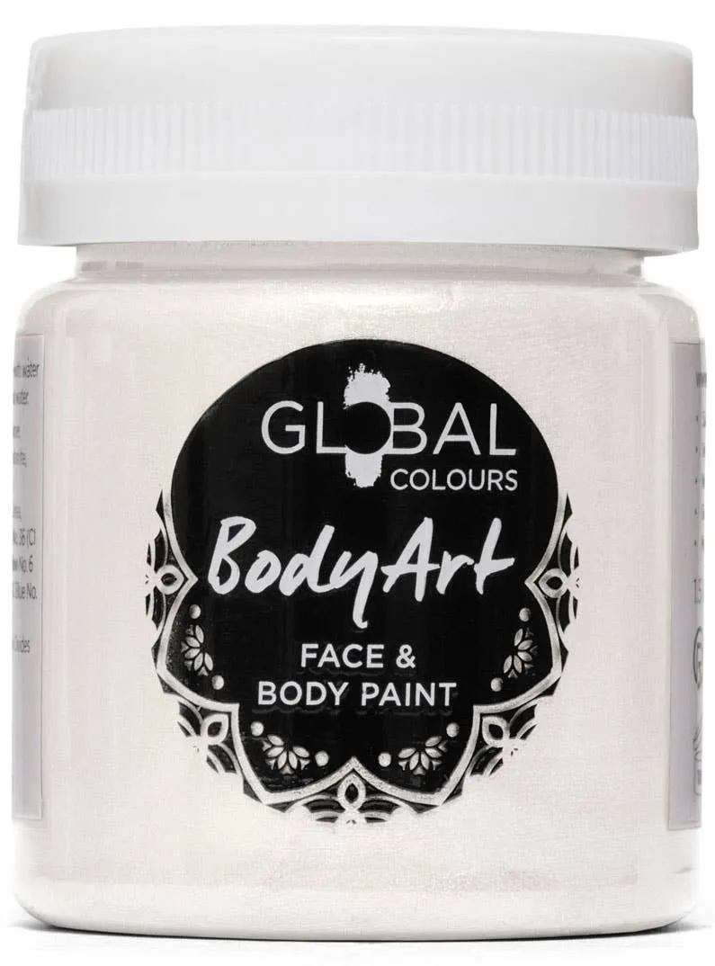 Global Colours 45ml Pearlescent White Cream Face and Body Paint