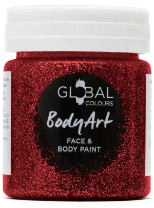 Global Colours 45ml Red Glitter Face and Body Paint