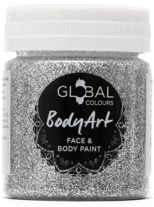 Global Colours 45ml Silver Glitter Face and Body Paint