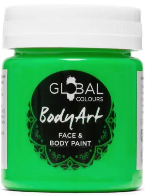 Global Colours 45ml UV Neon Green Cream Face and Body Paint