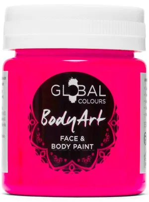 Global Colours 45ml UV Neon Pink Cream Face and Body Paint