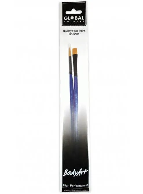 Global Colours Flat and Round Makeup Brush - 2 Pack