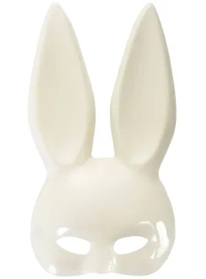 Glossy Pearl White Bunny Rabbit Costume Mask