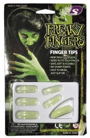 Glow in the Dark Freaky Fingers Halloween Fake Nails