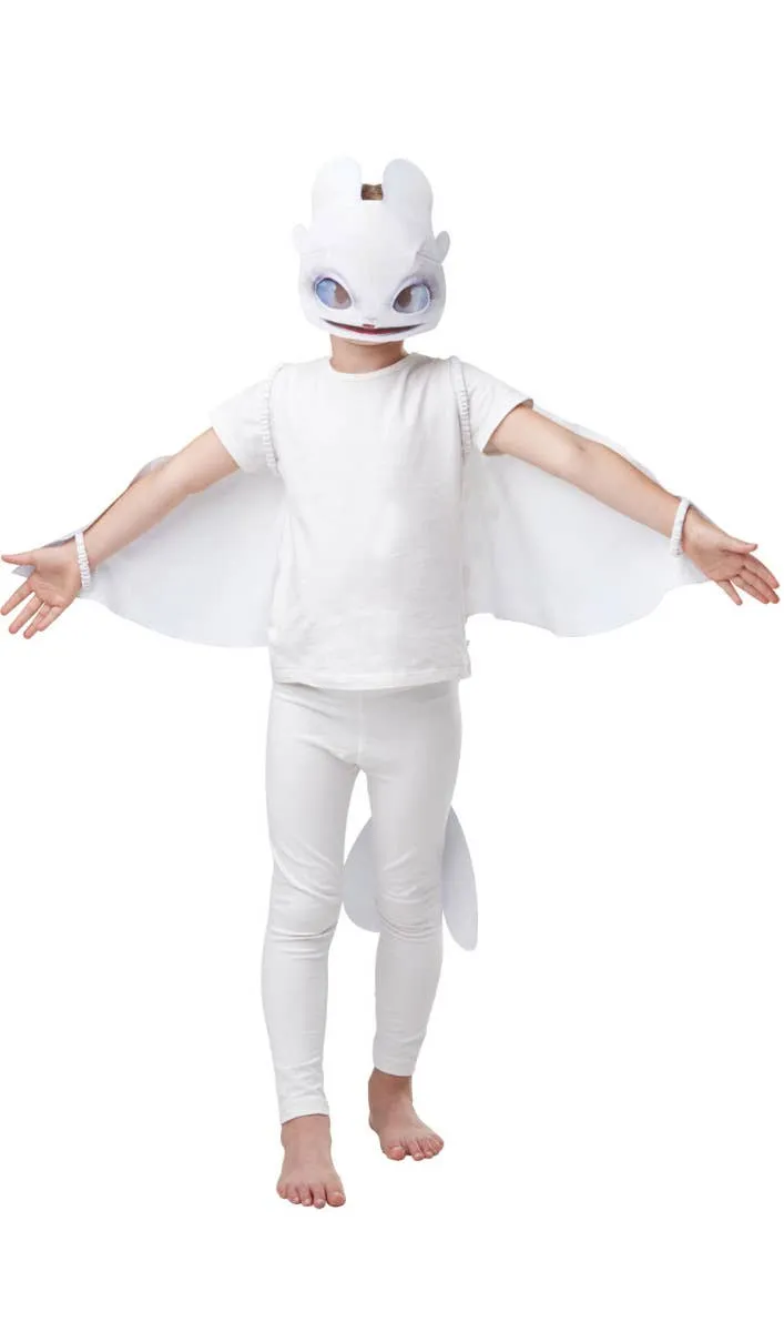 Glow in the Dark How To Train Your Dragon 3 Girls Light Fury Costume