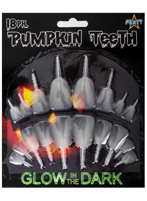 Glow in the Dark Jack o Lantern Teeth Halloween Decoration