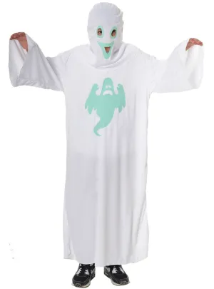 Glow in the Dark Kids White Ghost Robe Halloween Costume