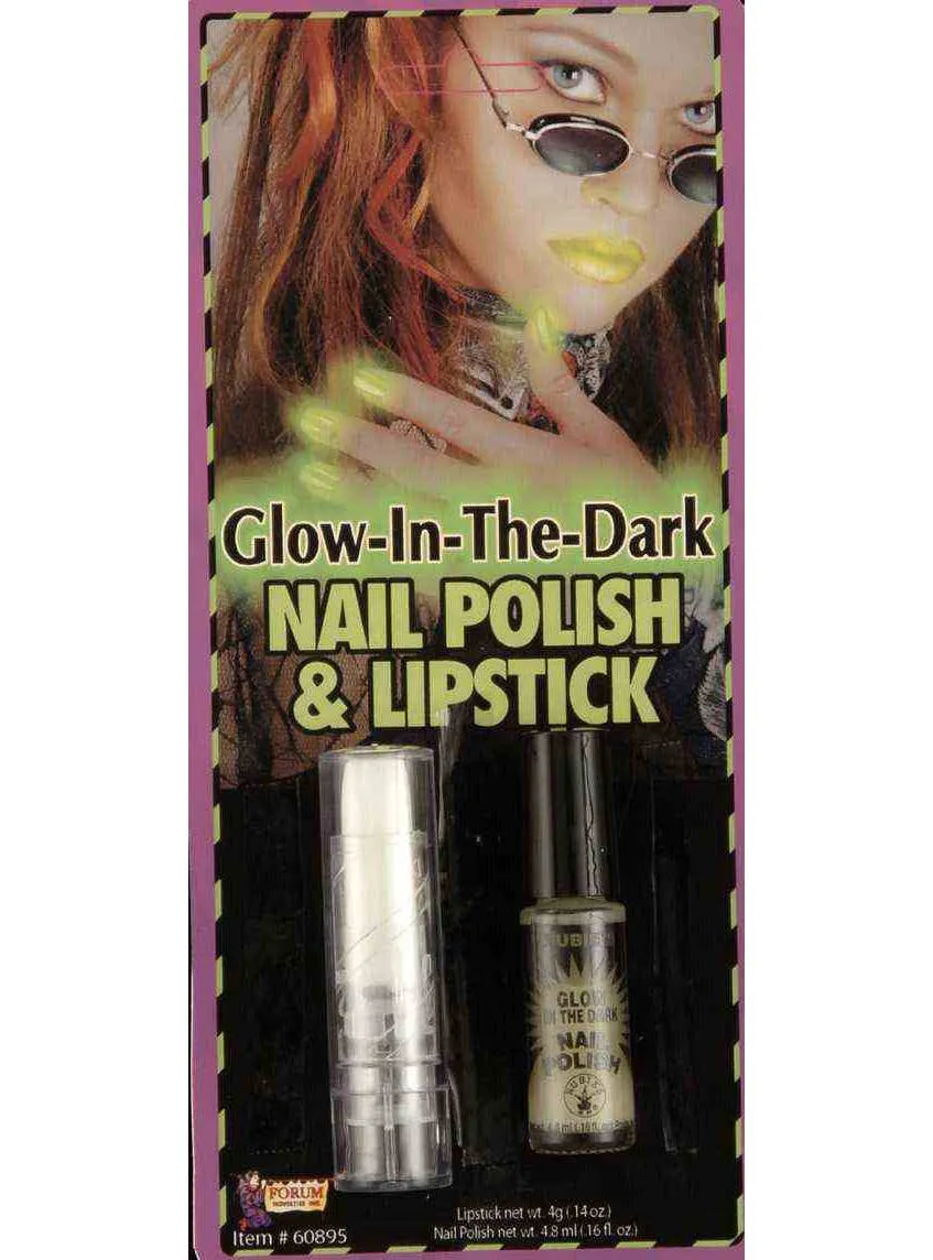 Glow in the Dark Nail Polish and Lipstick Costume Makeup