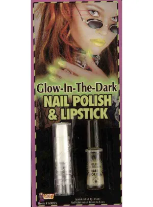 Glow in the Dark Nail Polish and Lipstick Costume Makeup