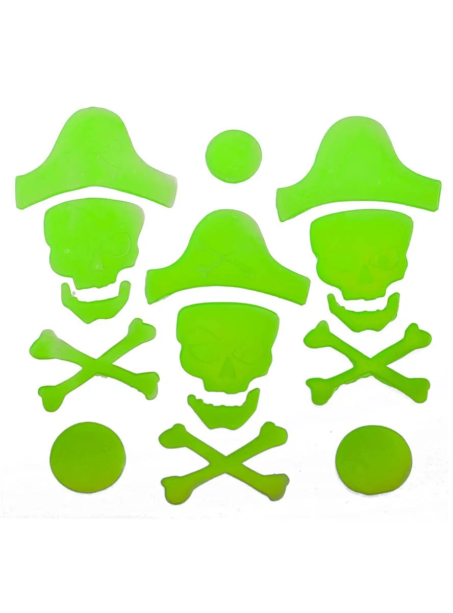 Glow in the Dark Pirate Skull Halloween Window Clings