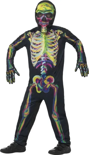 Glow In The Dark Rainbow Skeleton Boys Halloween Costume