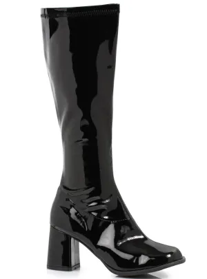 Go Go Womens 1960s Long Black Costume Boots
