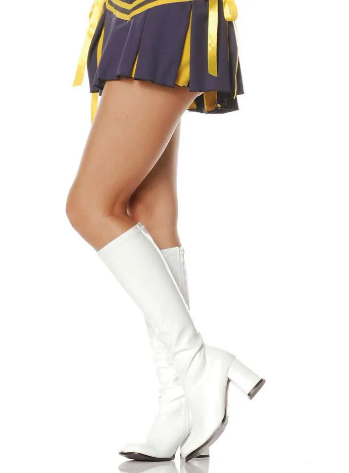 Go Go Womens 1960s White Long Costume Boots