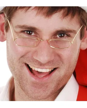 Gold Frame Novelty Santa Glasses