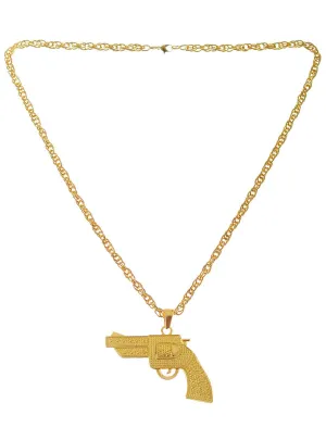 Gold Gangster Gun Deluxe Costume Accessory Necklace