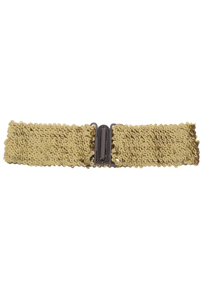 Gold Sequin Stretch Belt Costume Accessory