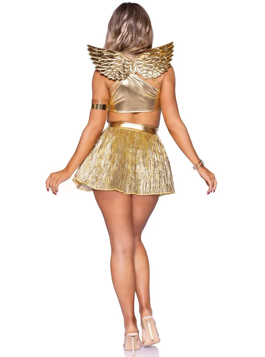Golden Angel Womens Sexy Gold Goddess Costume