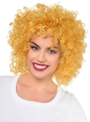 Golden Blonde Adults Large Curly Afro Costume Wig