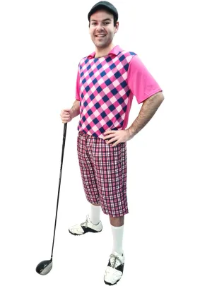 Golfing Pro Mens Pink Dress Up Costume