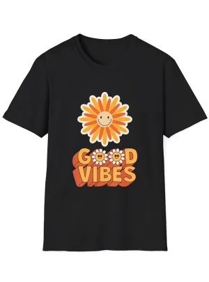 Good Vibes Plus Size Black 70s Hippie Costume Shirt