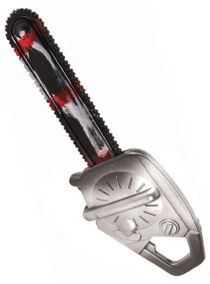 Gory Small Silver Bloody Chainsaw Halloween Accessory