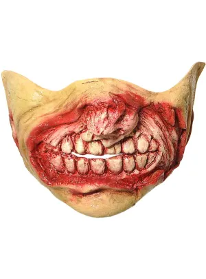 Gory Zombie Mouth Half Face Latex Halloween Mask