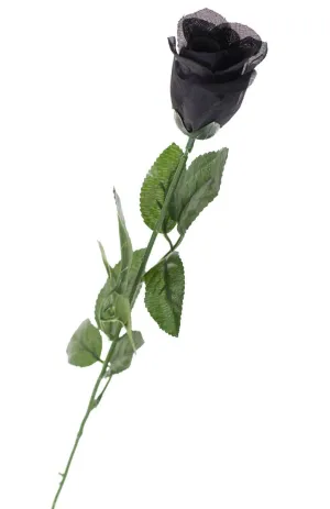 Gothic Black Rose Single Stem Accessory
