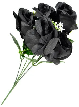 Gothic Black Roses Bouquet Costume Accessory