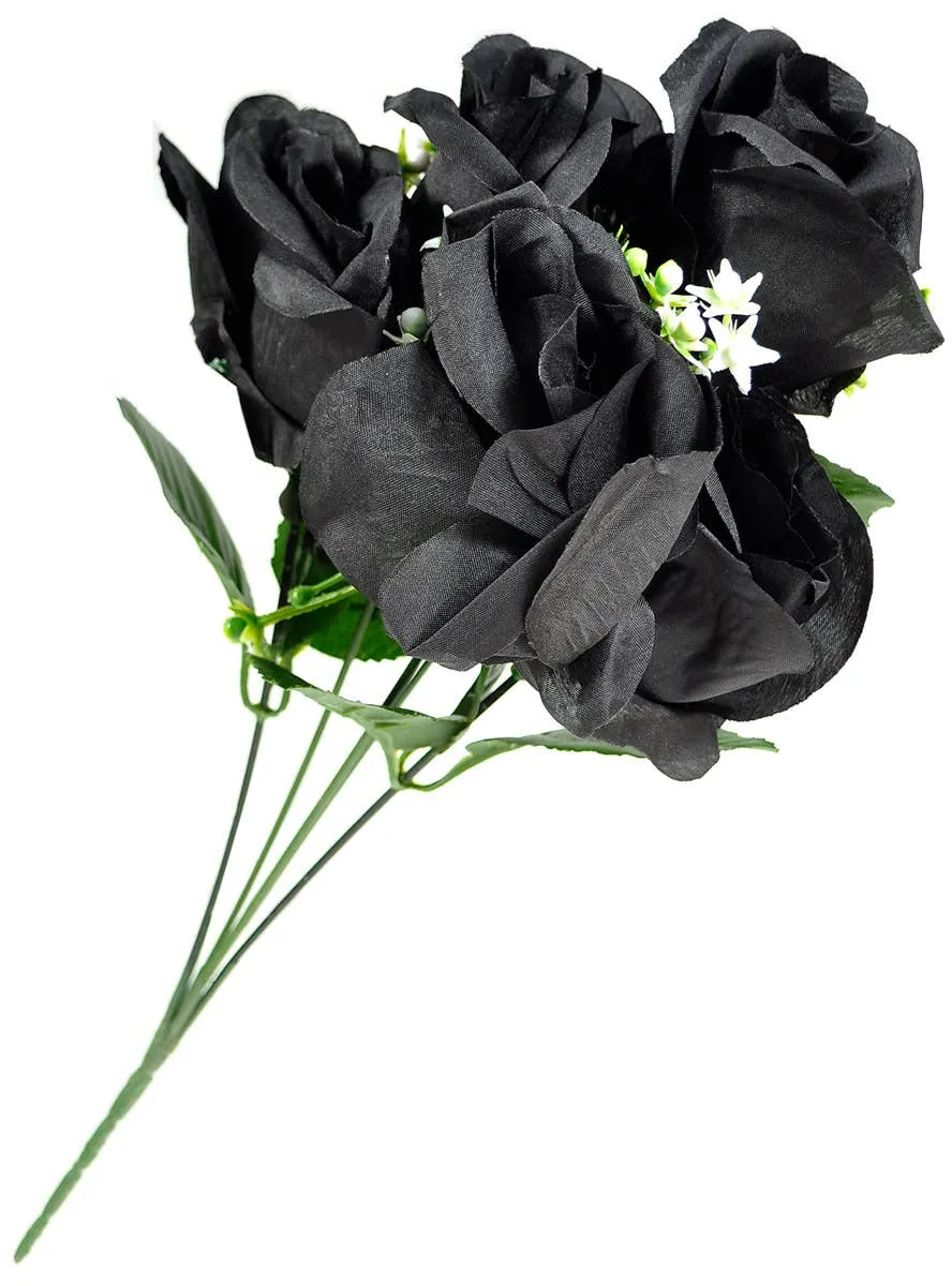Gothic Black Roses Bouquet Costume Accessory