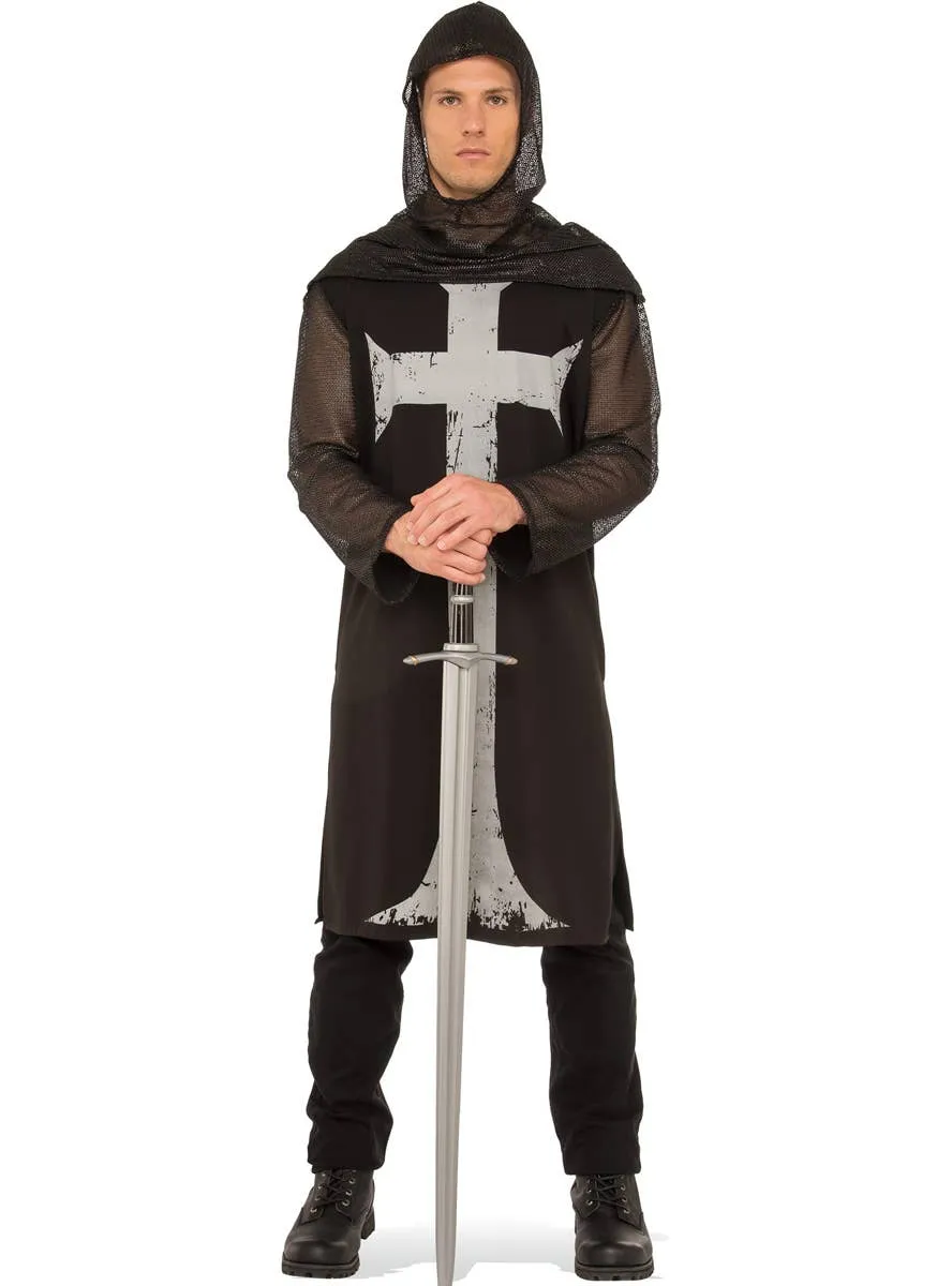 Gothic Knight Mens Medieval Crusader Fancy Dress Costume