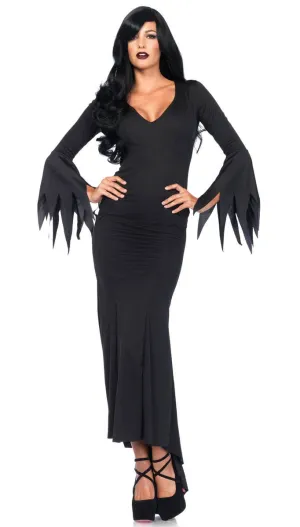 Gothic Lady Womens Morticia Halloween Costume