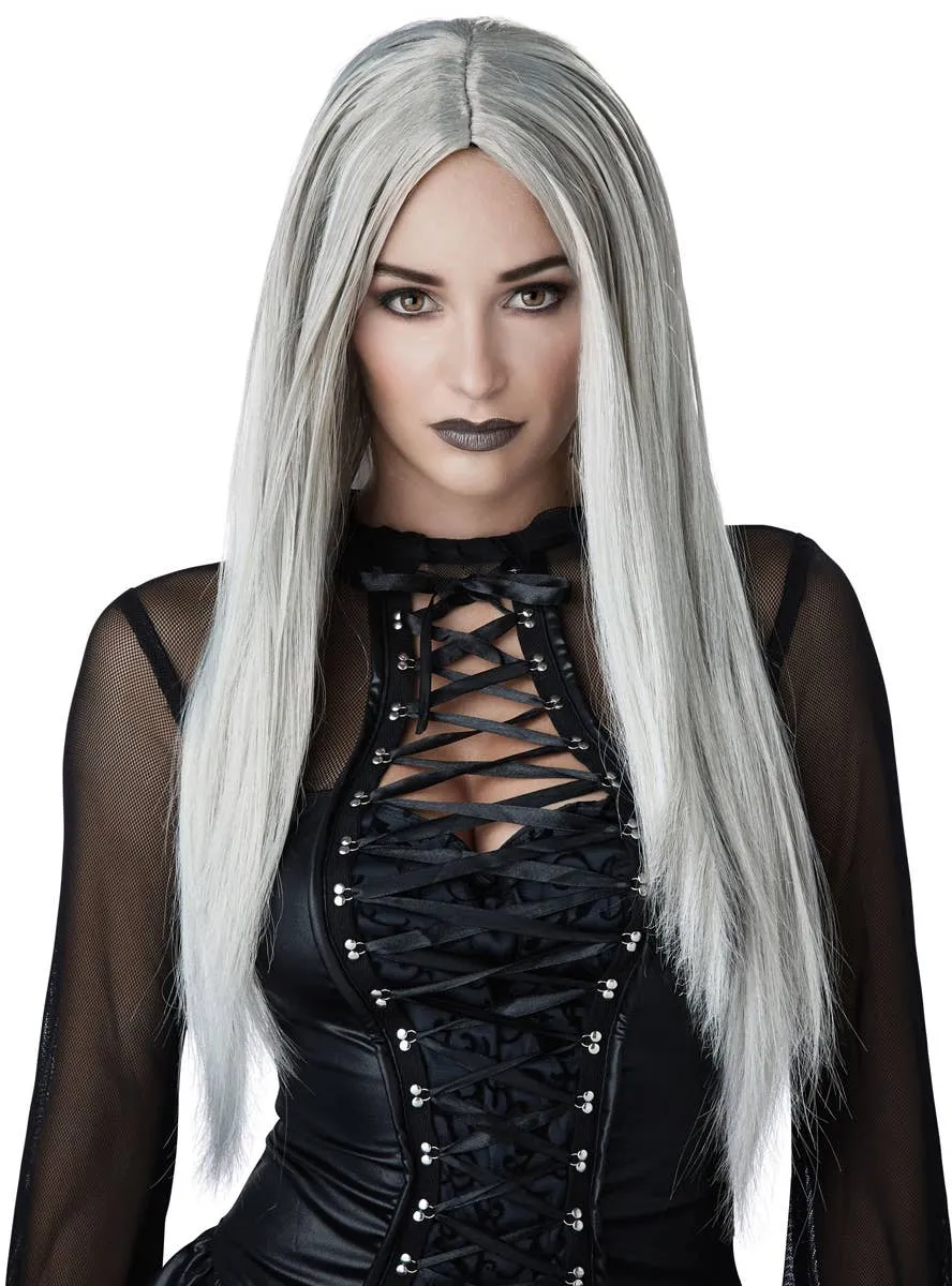 Gothic Matriarch Womens Grey Costume Wig