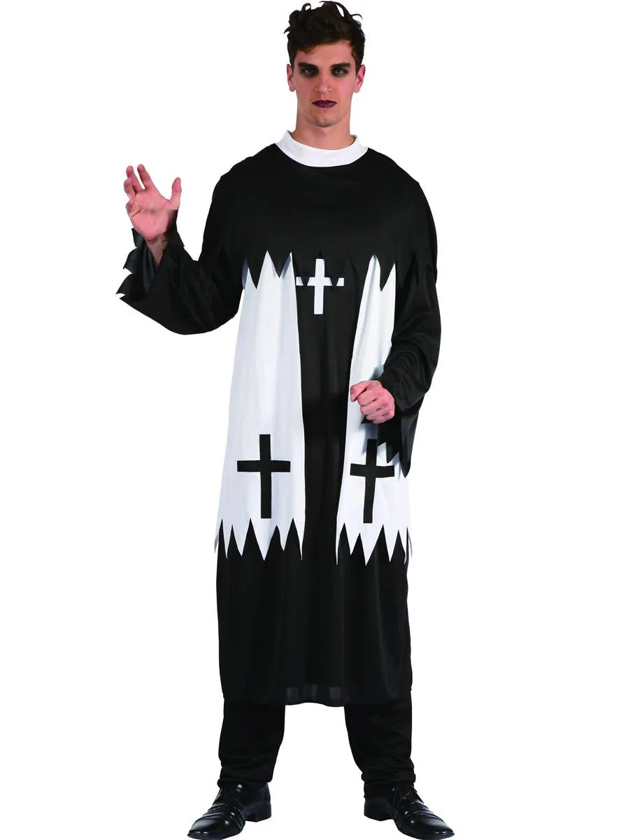 Gothic Priest Mens Halloween Fancy Dress Costume