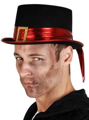 Gothic Red and Black Halloween Top Hat