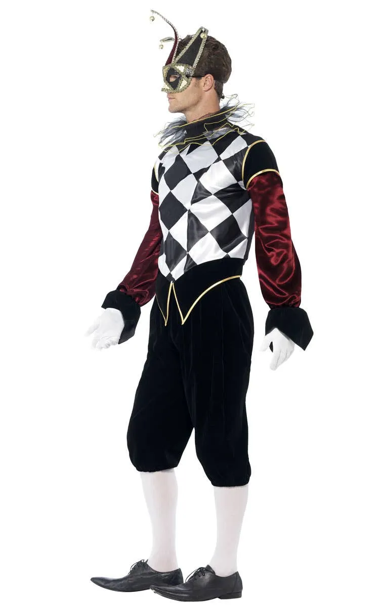 Gothic Venetian Harlequin Mens Masquerade Costume